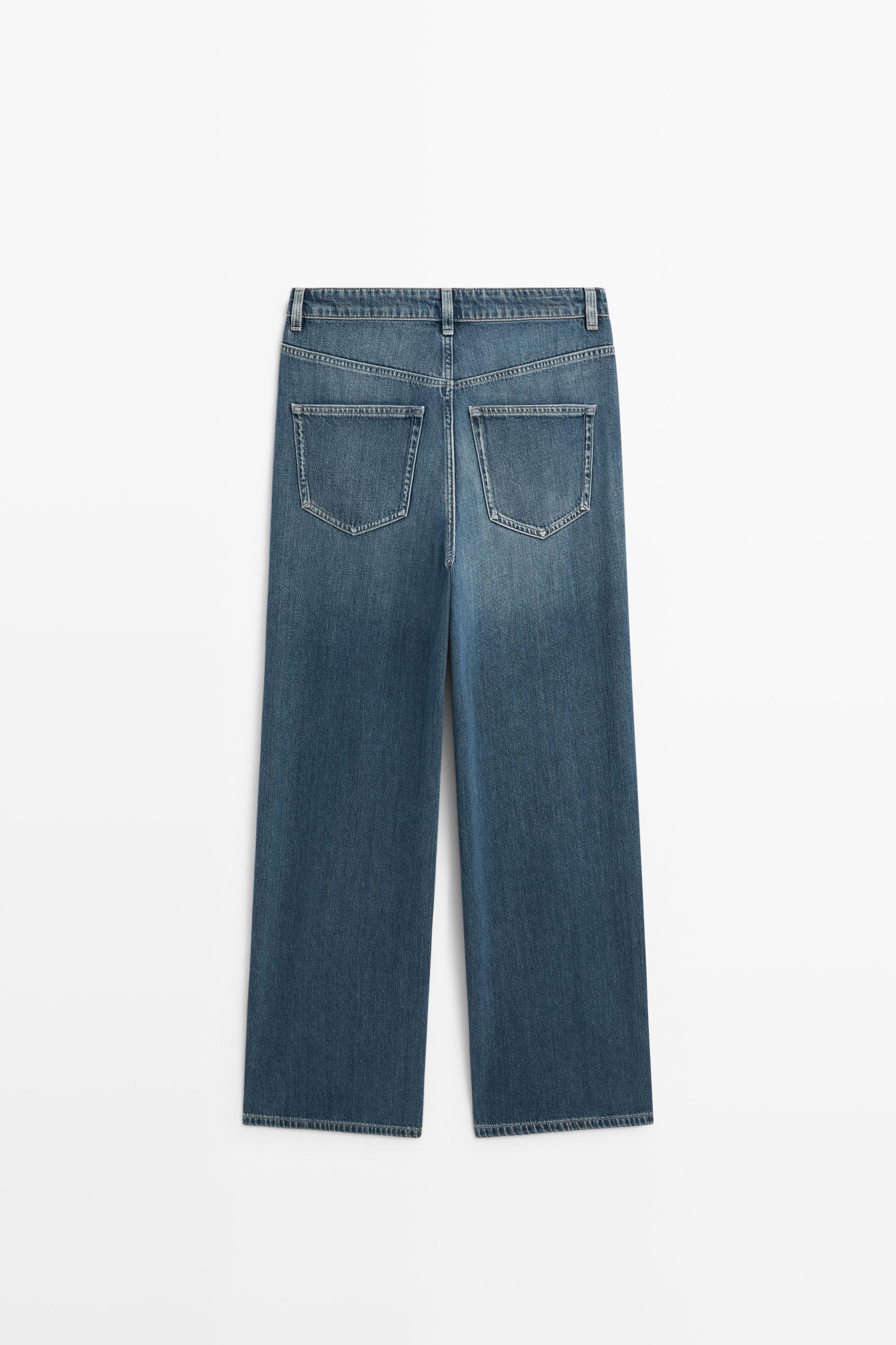 Jean wide leg relaxed taille moyenne